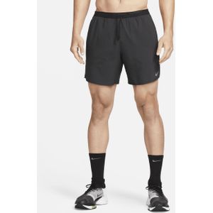 Nike Stride Dri-FIT hardloopshorts met binnenbroek voor heren (18 cm) - Zwart