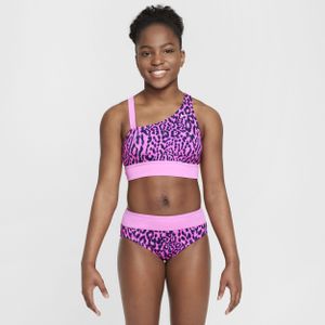 Nike Swim Wild asymmetrische monokini voor meisjes - Grijs