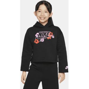Nike Floral Fleece hoodie met graphic voor kleuters - Zwart