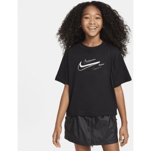 Nike Sportswear T-shirt met recht design voor meisjes - Zwart