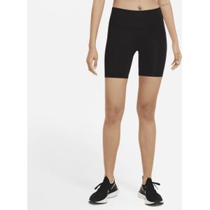 Nike Fast Hardloopshorts met halfhoge taille voor dames (18 cm) - Zwart