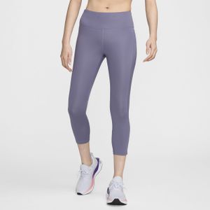Nike Fast Cropped hardlooplegging met halfhoge taille voor dames - Zwart