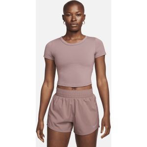 Nike One Fitted Dri-FIT croptop met korte mouwen voor dames - Paars