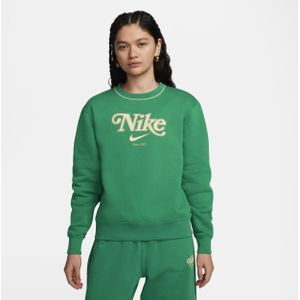 Nike Sportswear sweatshirt van fleece met ronde hals voor dames - Zwart