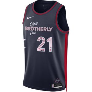 Joel Embiid Philadelphia 76ers City Edition 2023/24 Nike Dri-FIT Swingman NBA-jersey voor heren - Blauw