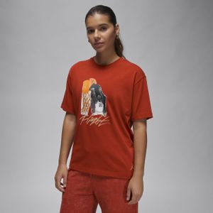 Jordan T-shirt met collage voor dames - Rood