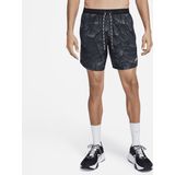 Nike Dri-FIT Stride hardloopshorts met binnenbroekje en print voor heren (18 cm) - Bruin
