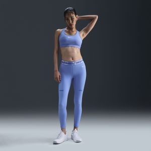 Nike Pro 7/8-legging met halfhoge taille en graphic voor dames - Blauw