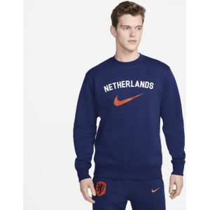 Nederland Club Fleece Sweatshirt met ronde hals voor heren - Blauw