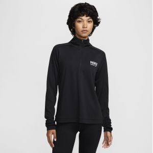 Nike Pacer Dri-FIT hardlooptop met korte rits voor dames - Zwart