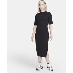 Nike Sportswear Essential aansluitende midi jurk - Zwart