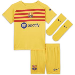 FC Barcelona 2023/24 Vierde Nike Dri-FIT driedelig voetbaltenue voor baby's/peuters - Geel