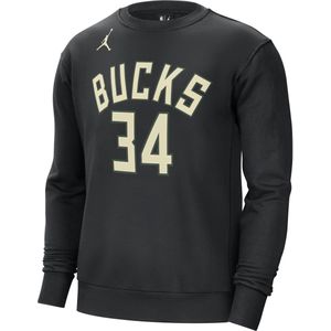 Milwaukee Bucks Courtside Statement Edition Jordan NBA-sweatshirt van fleece voor heren - Zwart