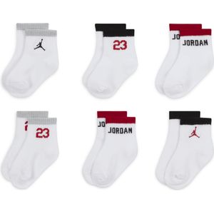 Jordan Legacy enkelsokken met anti-slip voor baby's (12-24 maanden, 6 paar) - Wit