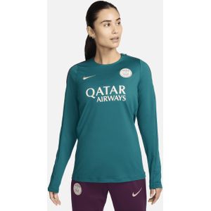 Paris Saint-Germain Strike Derde Jordan Dri-FIT voetbaltrainingstop met ronde hals voor dames - Groen