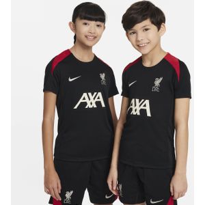 Liverpool FC Strike Nike Dri-FIT knit voetbaltop met korte mouwen voor kids - Zwart
