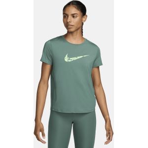 Nike One Swoosh Dri-FIT hardlooptop met korte mouwen voor dames - Groen