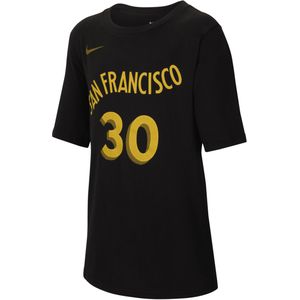 Stephen Curry Golden State Warriors City Edition Nike NBA-shirt voor jongens - Zwart