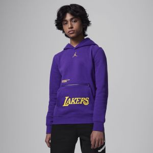 Los Angeles Lakers Courtside Statement Edition Jordan NBA-hoodie van fleece voor kids - Paars