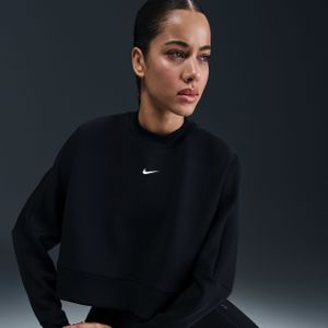 Nike Prima Dri-FIT oversized croptop met ronde hals voor dames - Zwart