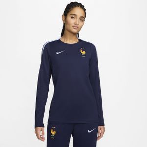 FFF Strike Nike Dri-FIT voetbaltop met ronde hals voor dames - Blauw