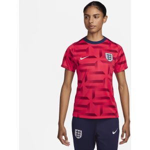 Engeland Academy Pro Nike Dri-FIT warming-uptop met korte mouwen voor dames - Paars