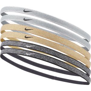 Nike Swoosh Sport Metallic haarband (6 stuks) - Grijs