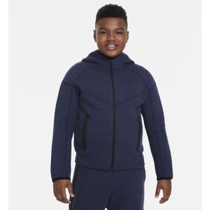 Nike Sportswear Tech Fleece Hoodie met rits over de hele lengte voor jongens (ruimere maten) - Blauw