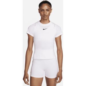 NikeCourt Advantage Dri-FIT tennistop met korte mouwen voor dames - Zwart