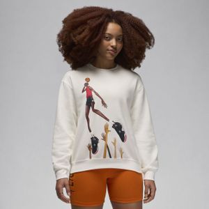 Jordan Artist Series by Darien Birks sweatshirt van fleece met ronde hals voor dames - Wit