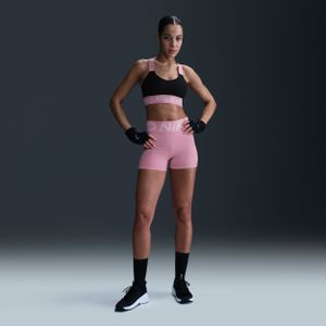 Nike Pro Sculpt bikeshorts met hoge taille voor dames (8 cm) - Roze