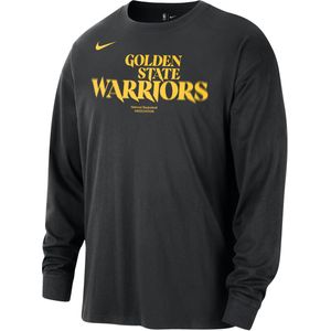 Golden State Warriors Courtside Nike NBA-herenshirt met lange mouwen - Zwart