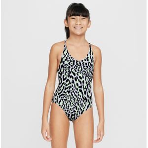 Nike Swim badpak met veters voor meisjes - Geel