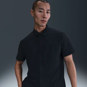 Nike 24.7 PerfectStretch Dri-FIT top met knoopsluiting en korte mouwen voor heren - Zwart