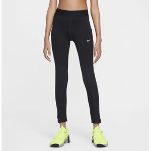 Nike Pro Therma-FIT legging met halfhoge taille voor meisjes - Zwart