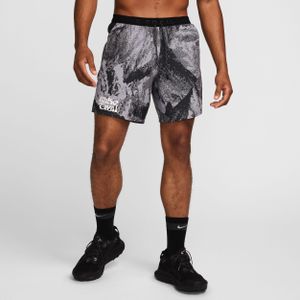 Nike Trail Stride Dri-FIT hardloopshorts met binnenbroekje voor heren (18 cm) - Grijs