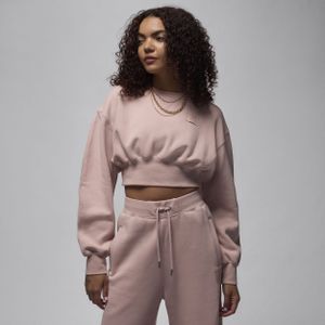 Jordan Flight Fleece kort sweatshirt voor dames - Roze