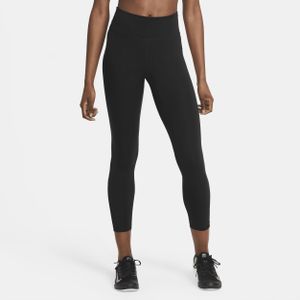 Nike One 7/8-legging met halfhoge taille en mesh vlakken voor dames - Zwart