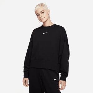 Nike Sportswear Collection Essentials Oversized sweatshirt van fleece met ronde hals voor dames - Zwart