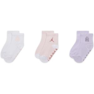Jordan Icon Patches sokken met anti-slip voor baby's (0-9 maanden, 3 paar) - Roze