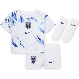 Noorwegen 2024/25 Stadium Uit Nike driedelig replica-voetbaltenue voor baby's/peuters - Wit