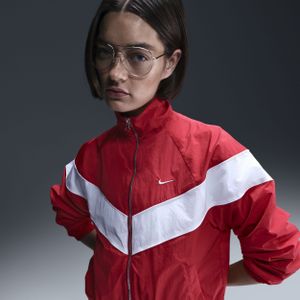 Nike Windrunner ruimvallend geweven damesjack met uv-bescherming en rits over de hele lengte - Blauw