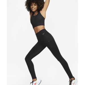 Nike Go Lange legging met hoge taille, zakken en complete ondersteuning voor dames - Bruin