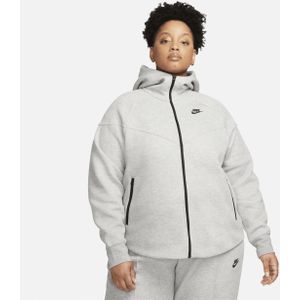 Nike Sportswear Tech Fleece Windrunner Hoodie met rits voor dames (Plus Size) - Zwart