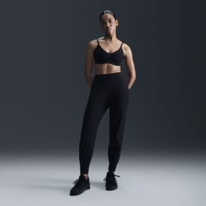 Nike Dri-FIT Bliss 7/8-joggingbroek met halfhoge taille voor dames - Zwart