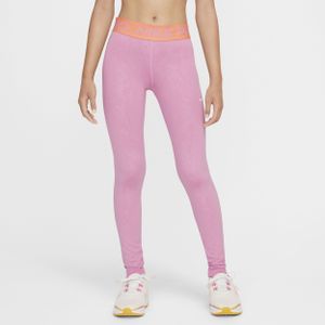 Nike Pro Dri-FIT legging met halfhoge taille voor meisjes - Roze