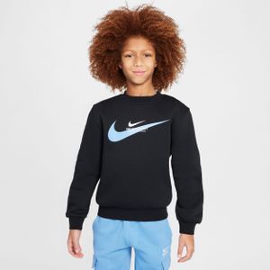 Nike Sportswear sweatshirt van fleece met ronde hals voor kids - Zwart