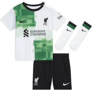 Liverpool FC 2023/24 Uit Nike Dri-FIT driedelig tenue voor baby's/peuters - Wit