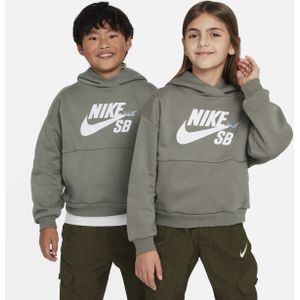 Nike SB Icon Fleece EasyOn oversized hoodie voor kids - Grijs