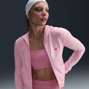 Nike Sportswear damestop met rits over de hele lengte, capuchon en lange mouwen - Roze